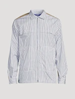 Cotton Zip Shirt Striped Print
