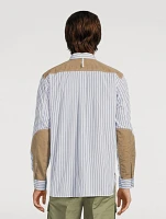 Cotton Zip Shirt Striped Print
