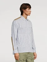 Cotton Zip Shirt Striped Print