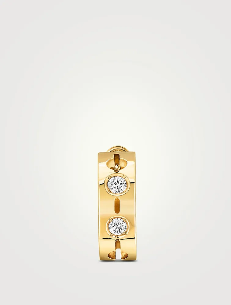 Pulse 18K Gold Mono Hoop Ear Cuff With Diamonds