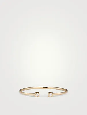 Large Le Cube Diamant 18K Gold Bracelet With Diamonds