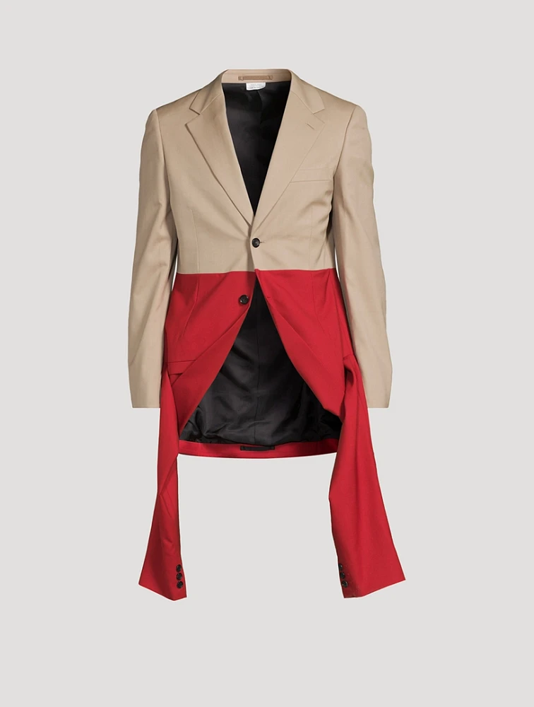 Wool Long Jacket With Double Sleeves
