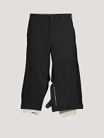 Wool-Blend Upside-Down Shorts