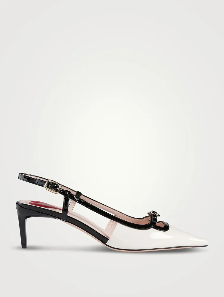 Canard Patent Leather Slingback Pumps