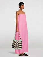 Delphi Organic Linen Strapless Maxi Dress