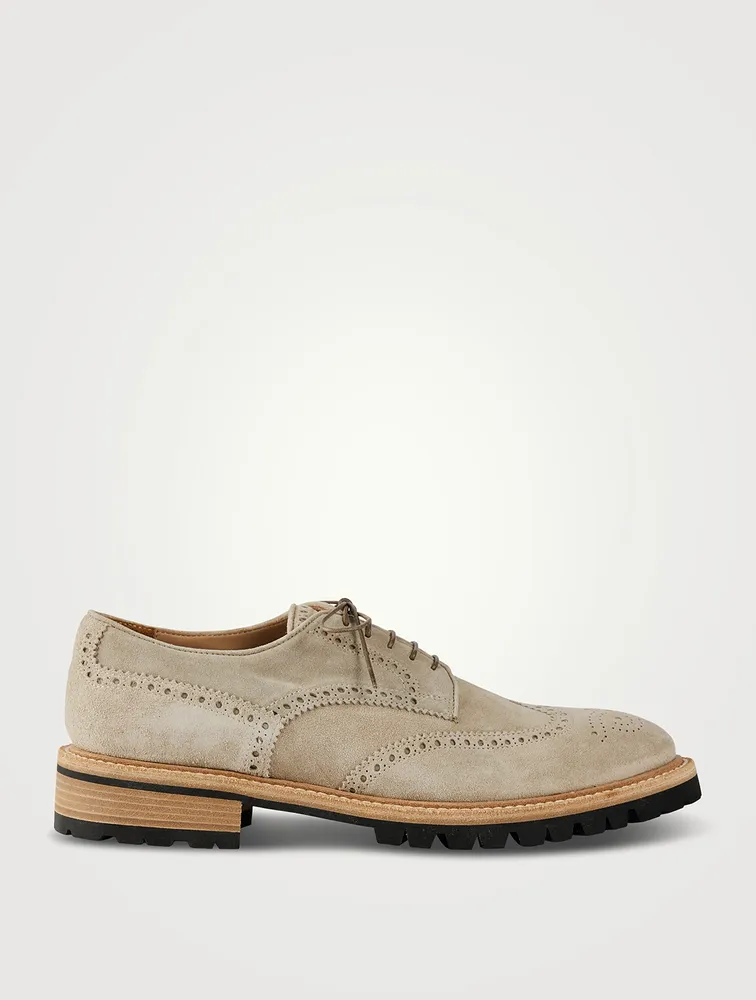 Suede Derby Brogue Shoes