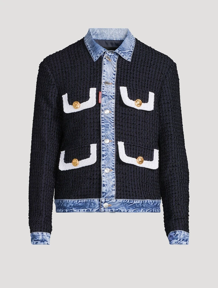 Bouclé And Denim Jacket