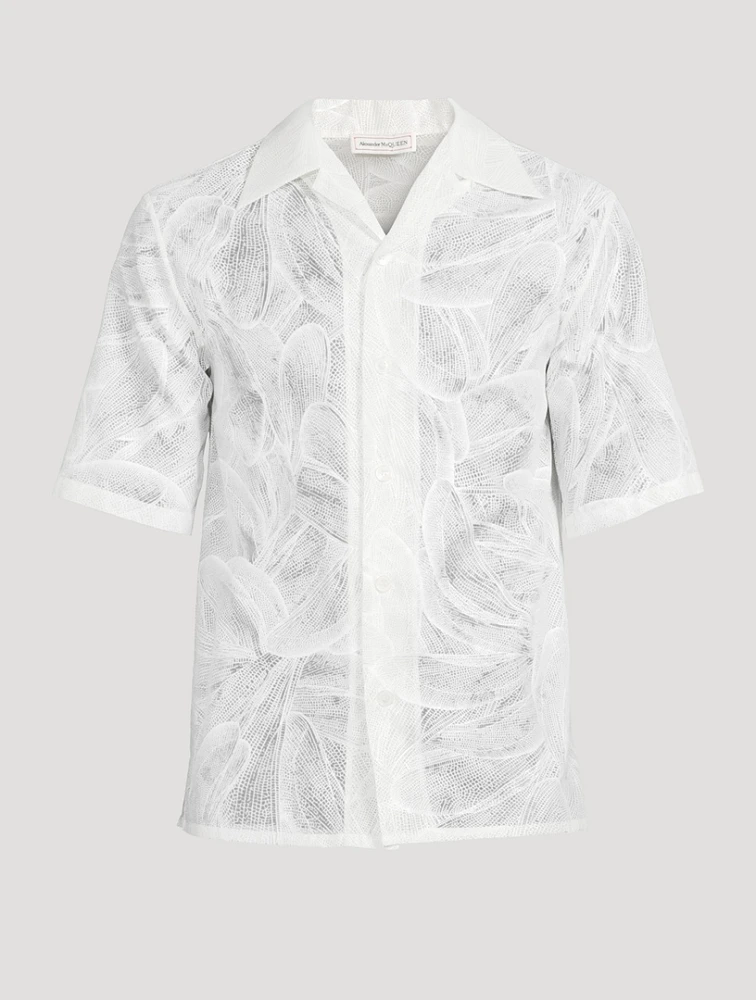 Silk Organza Short-Sleeve Shirt