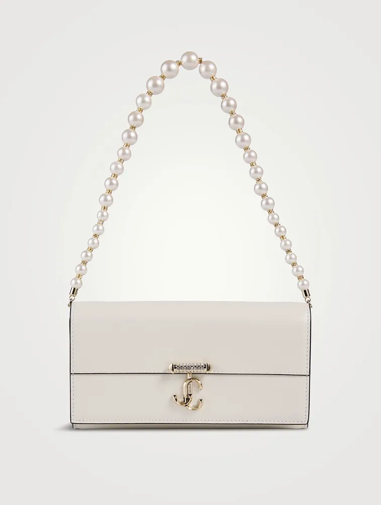 Avenue Leather Pearl-Chain Wallet