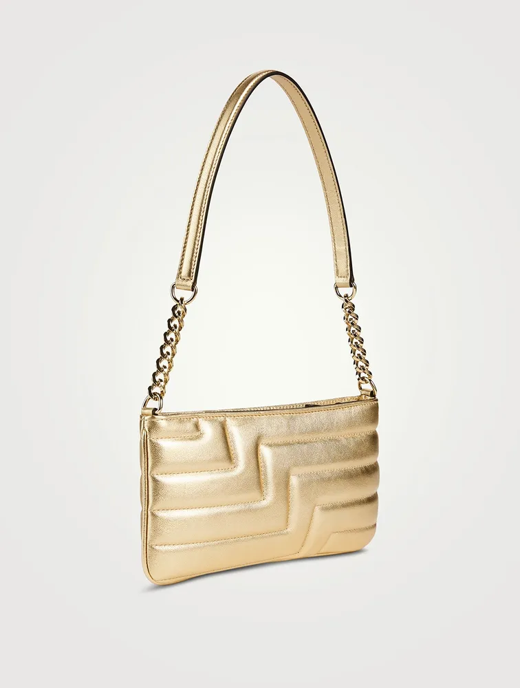 Avenue Metallic Leather Shoulder Bag