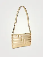 Avenue Metallic Leather Shoulder Bag