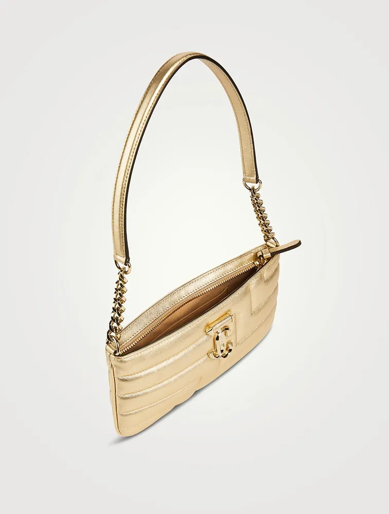 Avenue Metallic Leather Shoulder Bag