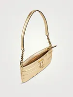 Avenue Metallic Leather Shoulder Bag