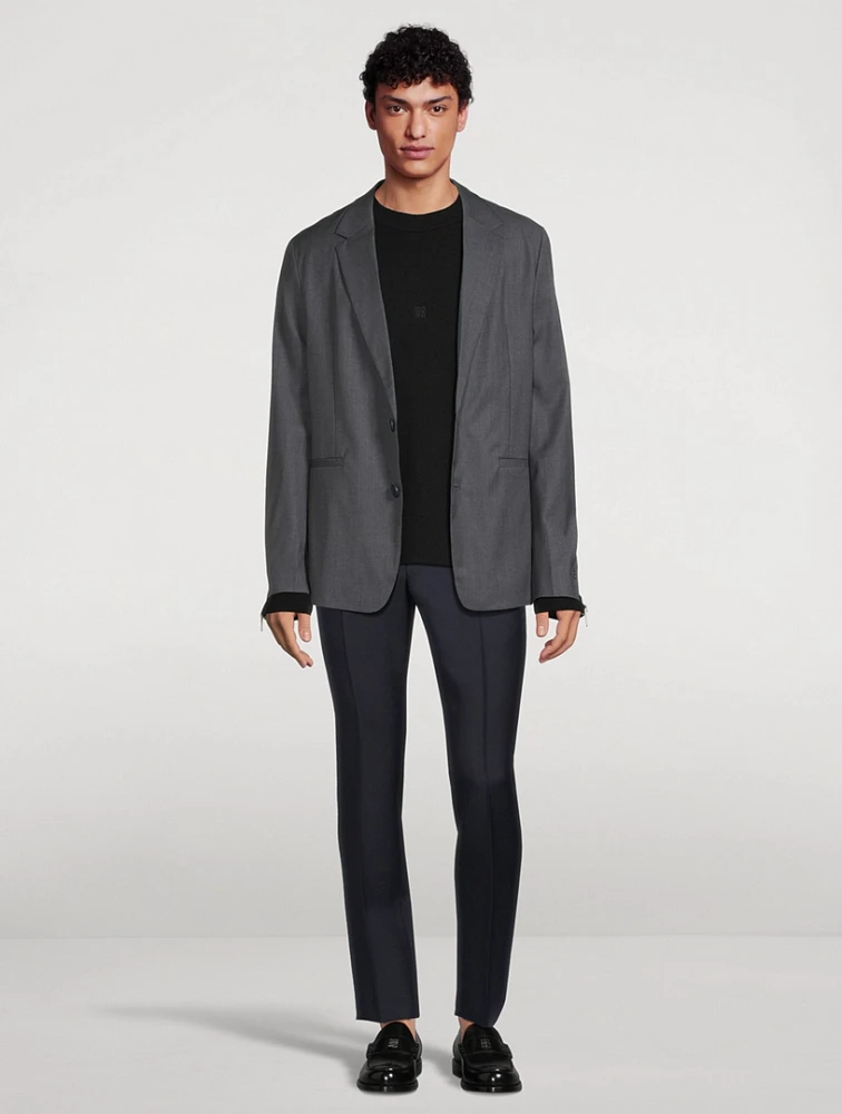 Wool-Blend Single-Breasted Jacket