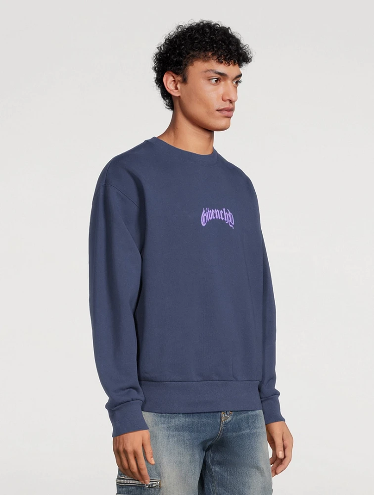 Fleece Sweatshirt With Reflective Artwork