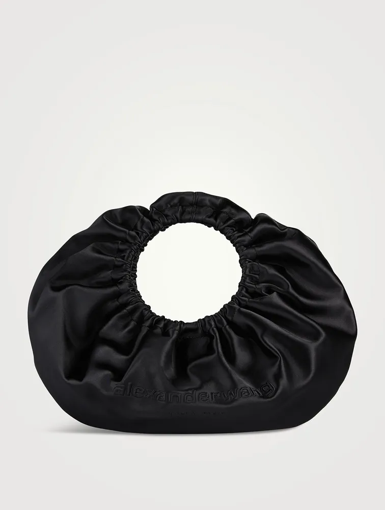 Small Crescent Satin Shoulder Bag