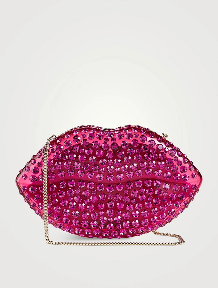 Kiss Me Embellished Acrylic Minaudière