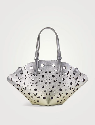 Mini Daisy Metallic Leather Tote Bag