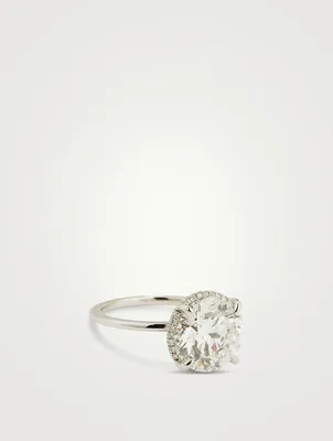 Signature 18K White Gold Solitaire Round Diamond Ring