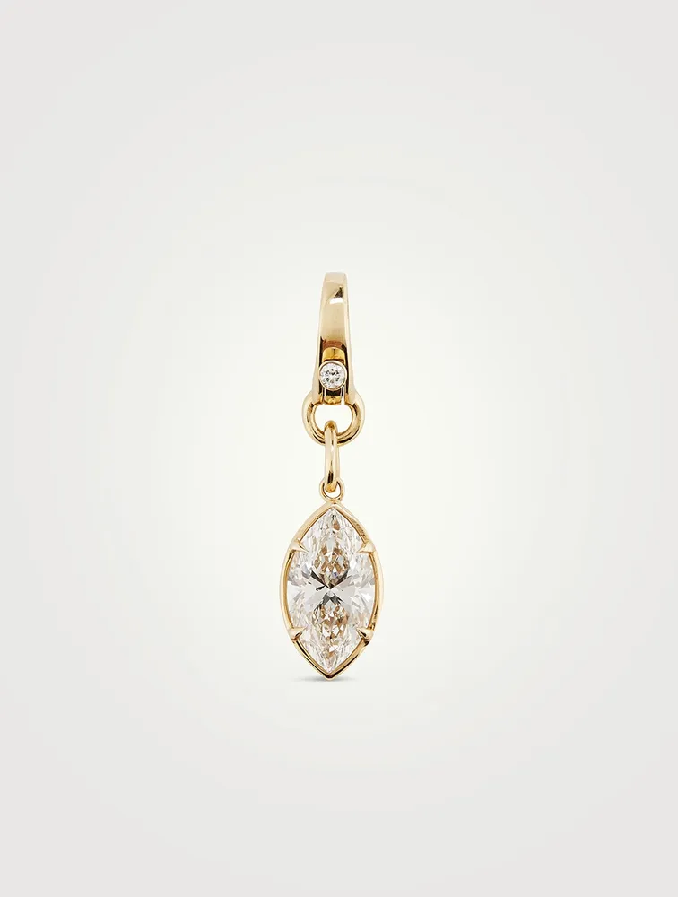Luxe 14K Gold Marquise Diamond Medallion