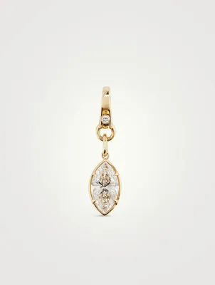 Luxe 14K Gold Marquise Diamond Medallion
