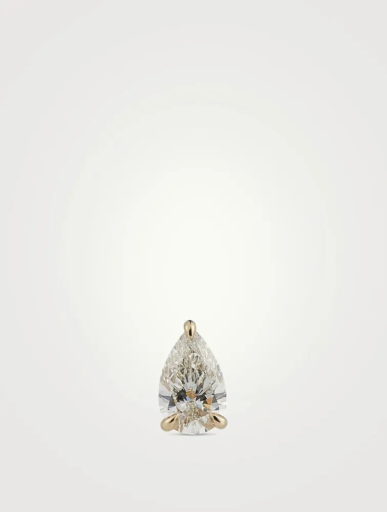 Mix & Match 14K Gold Pear Diamond Stud Earring