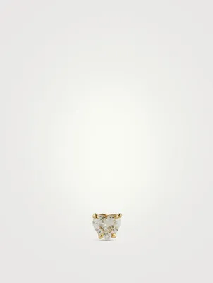 Mix & Match 14K Gold Heart Diamond Stud Earring