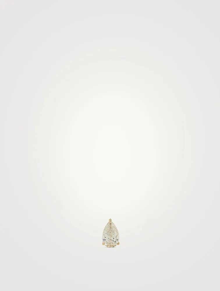 Mix & Match 14K Gold Pear Diamond Stud Earring
