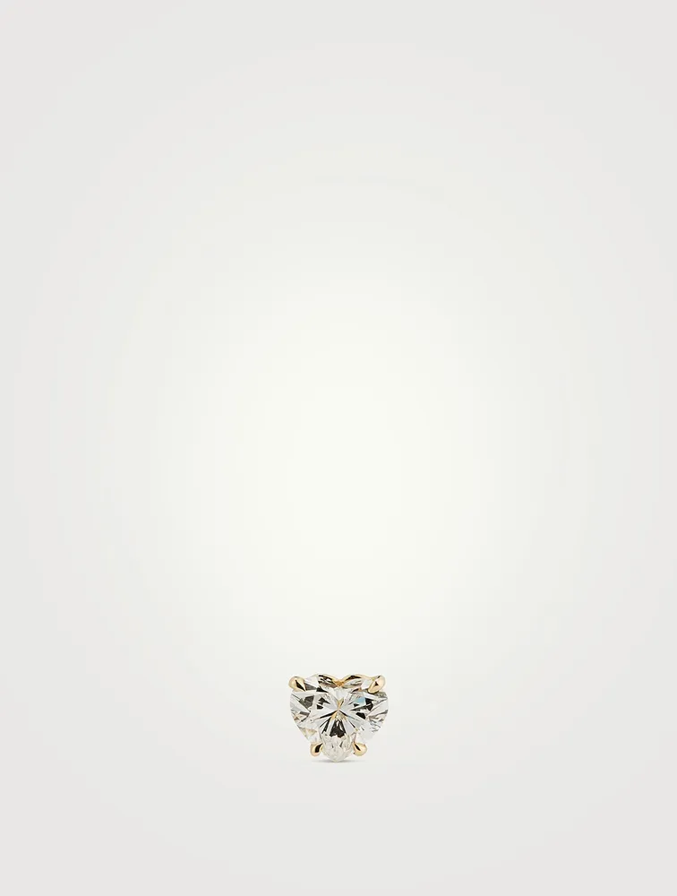 Mix & Match 14K Gold Heart Diamond Stud Earring