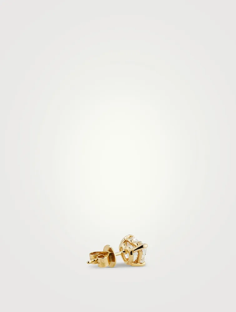 Mix & Match 14K Gold Heart Diamond Stud Earring