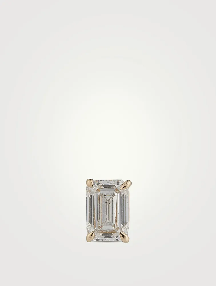 Mix & Match 14K Gold Emerald Diamond Stud Earring