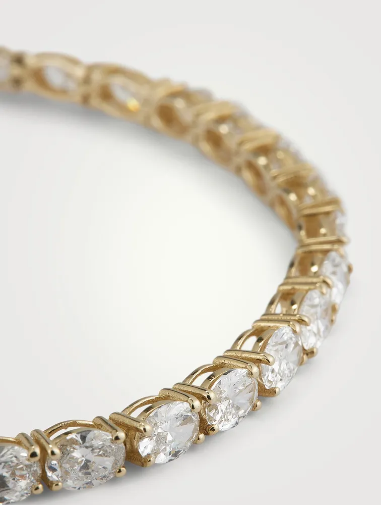 Signature 14K Gold East-West Bracelet With Oval Diamonds
