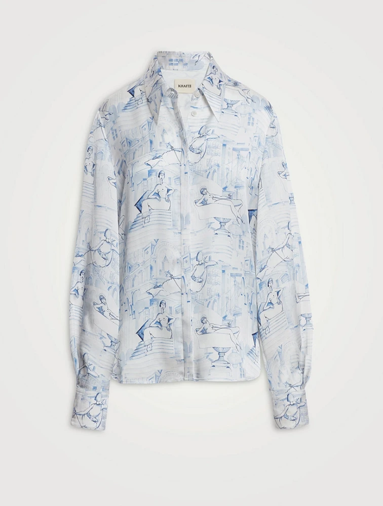 The Minta Printed Satin Shirt