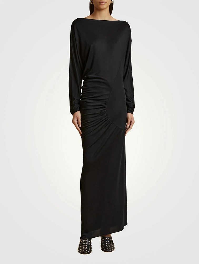 The Oron Ruched Maxi Dress