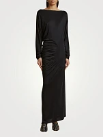The Oron Ruched Maxi Dress