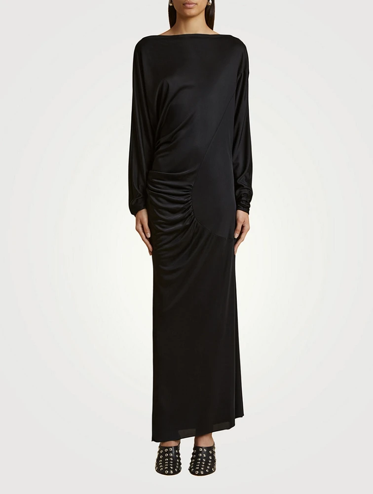 The Oron Ruched Maxi Dress