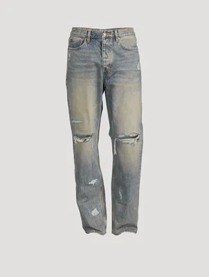 Anti K Throw Bak Trash Straight-Leg Jeans
