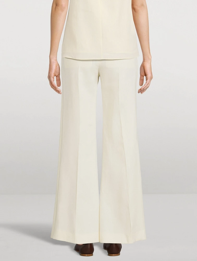 Linen Flared Trousers