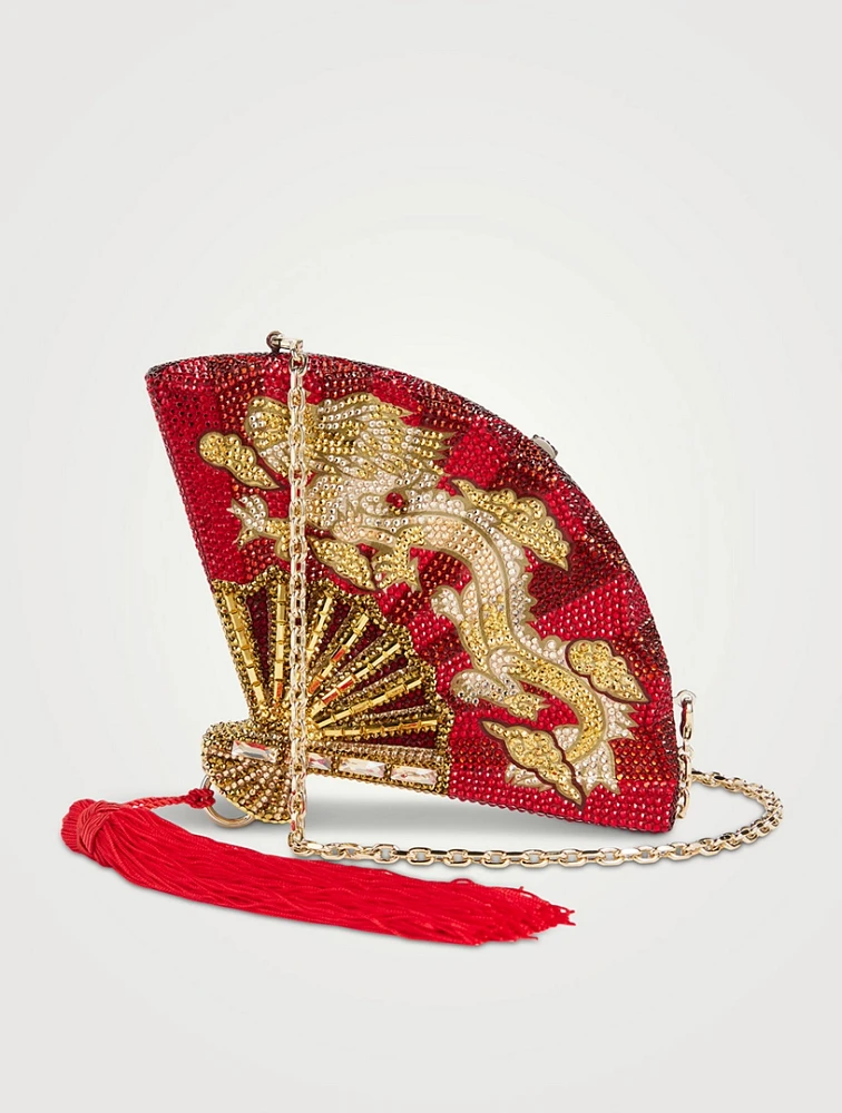 Dragon's Sky Fan Crystal Clutch