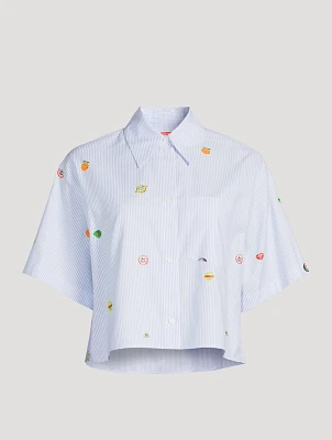 Kenzo Fruit Stickers Cropped Shirt