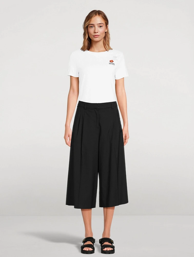 Cropped Wide-Leg Trousers