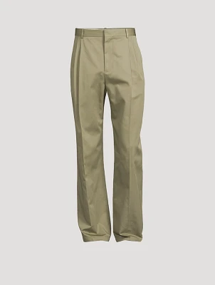 Cotton Pleated Pants