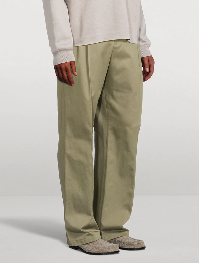 Cotton Pleated Pants