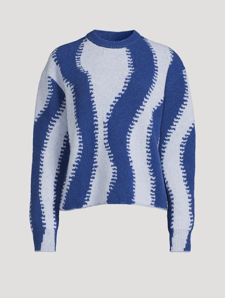 Wavy Intarsia Sweater