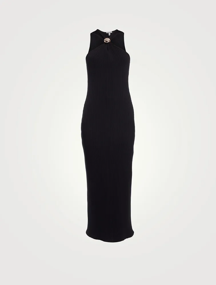 Rib-Knit Halter Dress