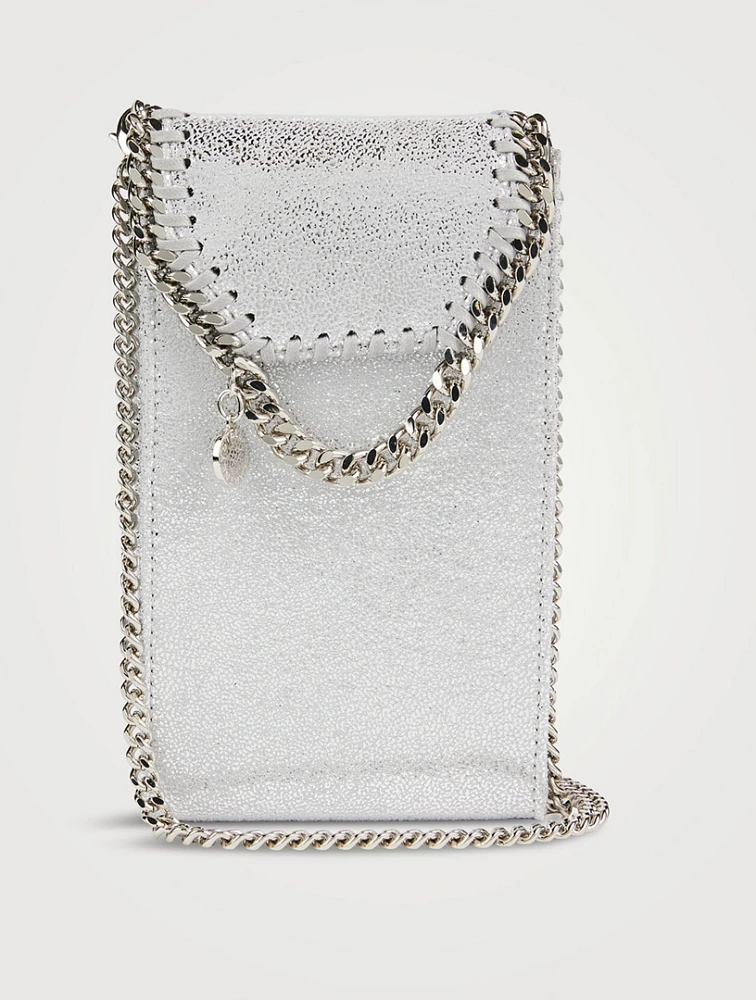 Falabella Metallic Crossbody Phone Pouch