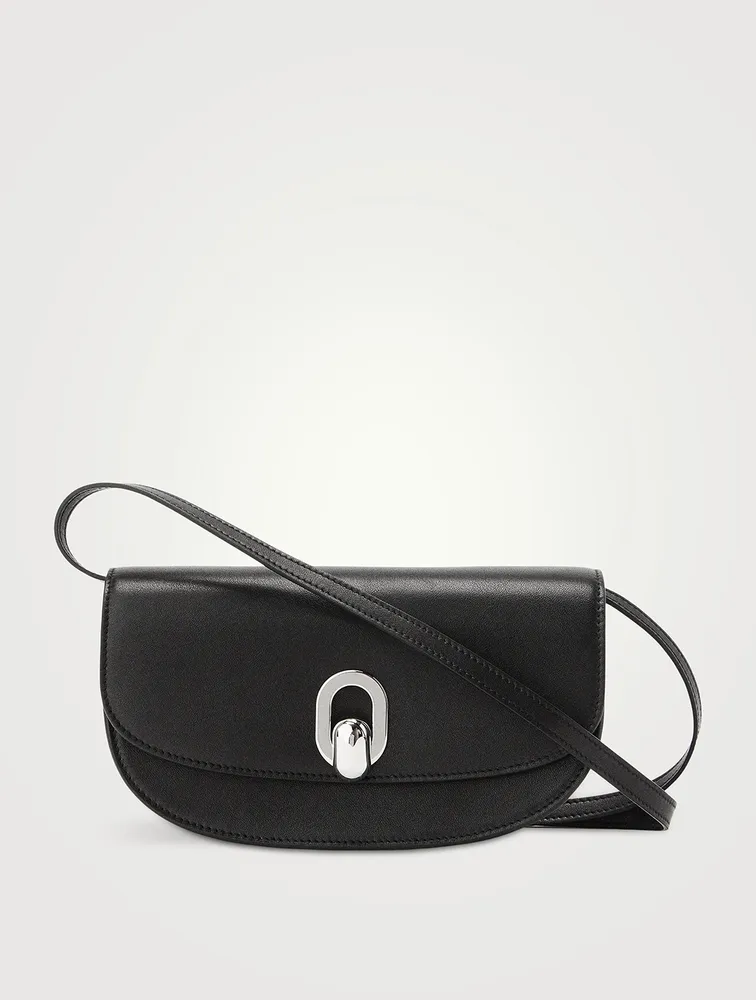 Tondo Crescent Leather Crossbody Bag