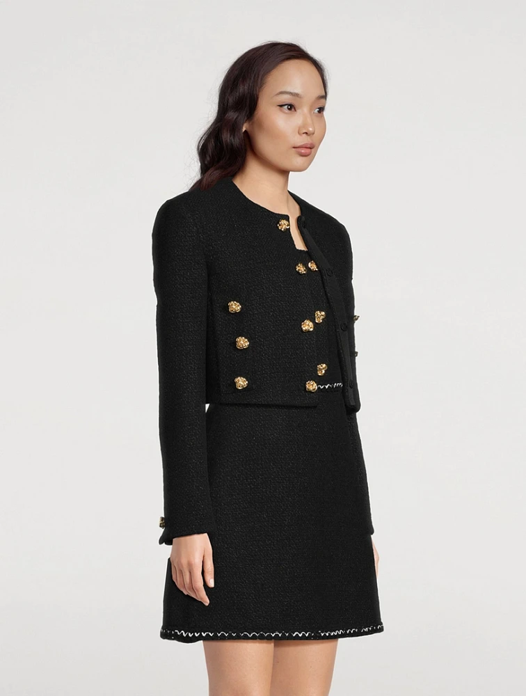 Wool-Blend Tweed Boxy Jacket