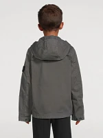 Stretch Cotton Zip Jacket With Hood