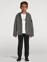 Stretch Cotton Zip Jacket With Hood